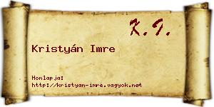 Kristyán Imre névjegykártya