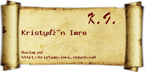Kristyán Imre névjegykártya