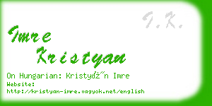imre kristyan business card
